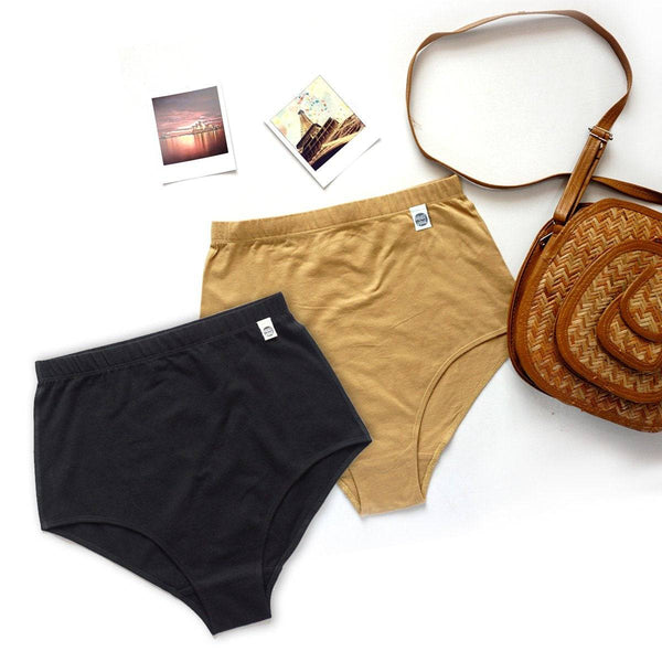 Buy Khaki & Black Solid Classic Brief | Shop Verified Sustainable Womens Underwear on Brown Living™