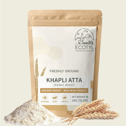 Khapli Atta | Emmer Wheat | Low Gluten | 1kg | Verified Sustainable by Brown Living™