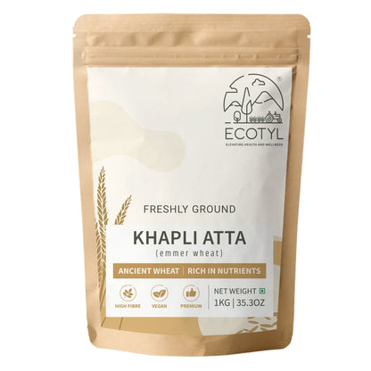 Khapli Atta | Emmer Wheat | Low Gluten | 1kg | Verified Sustainable by Brown Living™