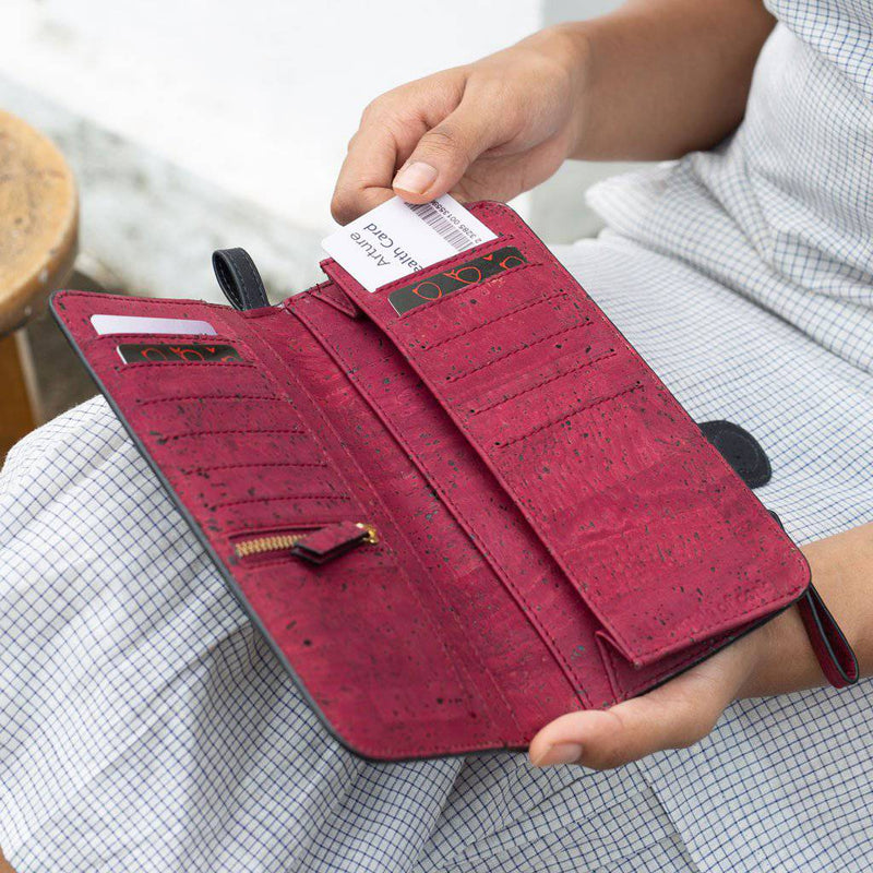 Buy Kim Clutch Wallet - Black + Maroon | Shop Verified Sustainable Womens Clutch on Brown Living™