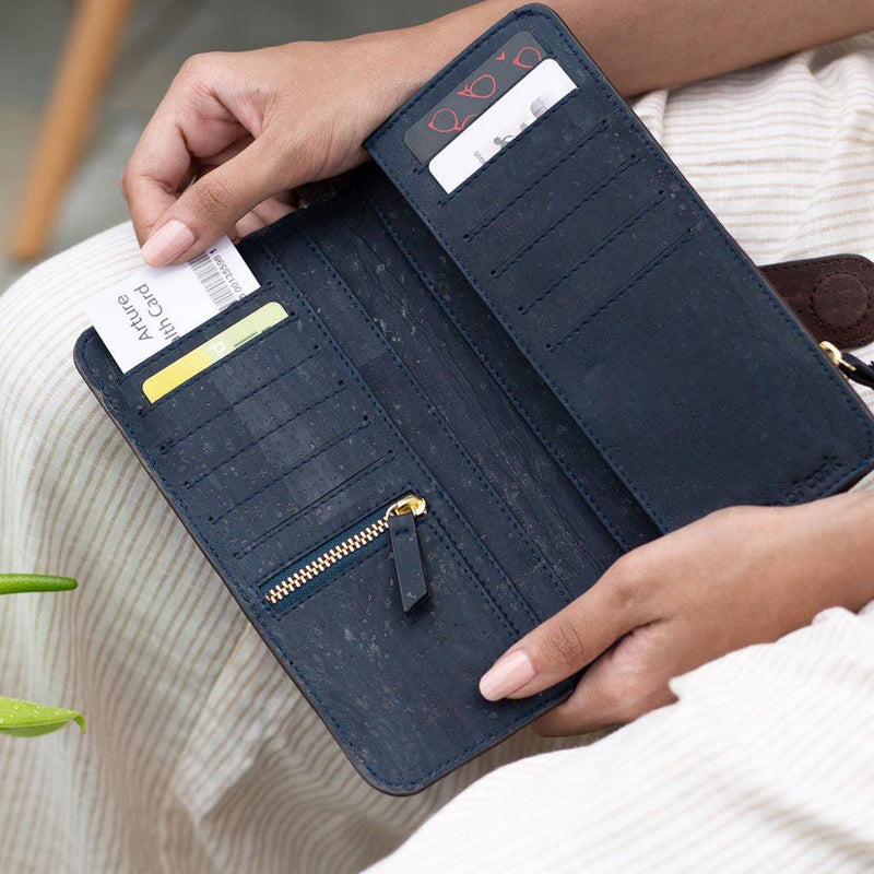 Buy Kim Clutch Wallet - Brown + Blue | Shop Verified Sustainable Womens Clutch on Brown Living™