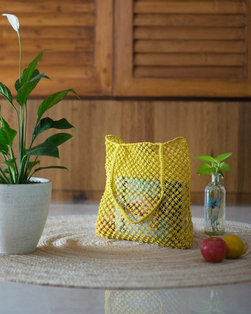 Buy Kinnari Beach Bag - Tumeric Yellow | Shop Verified Sustainable Tote Bag on Brown Living™