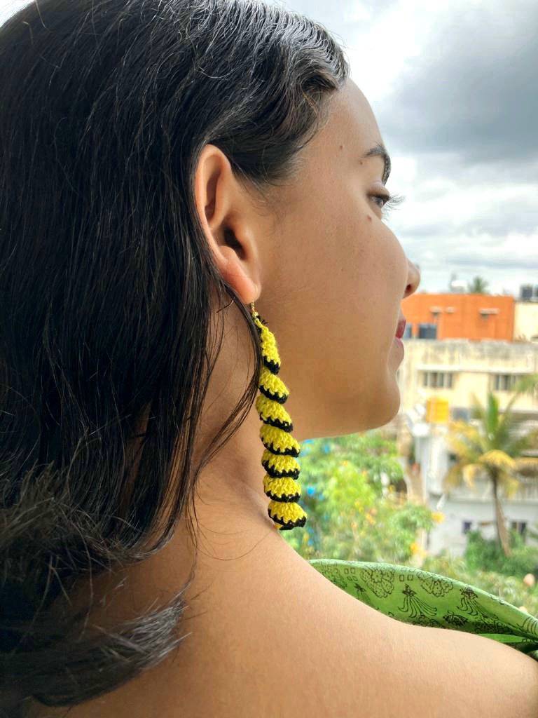 Buy Knit Future Daffodil | Handwoven earrings | Shop Verified Sustainable Womens earrings on Brown Living™