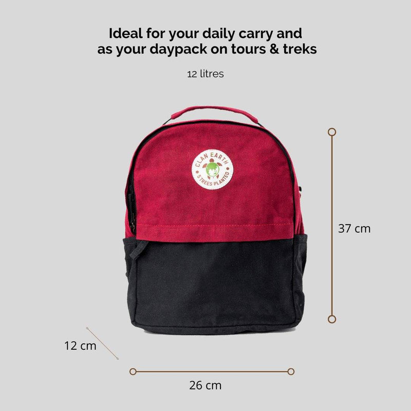 Buy Koala Backpack -Everyday Carry Canvas Eco-Friendly Backpack - Cherry Red & Charcoal Black | Shop Verified Sustainable Products on Brown Living