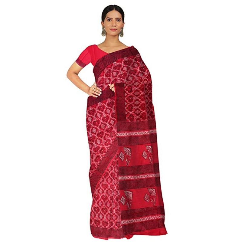 Buy Kosa Silk Saree - Ruby Red | Shop Verified Sustainable Womens Saree on Brown Living™