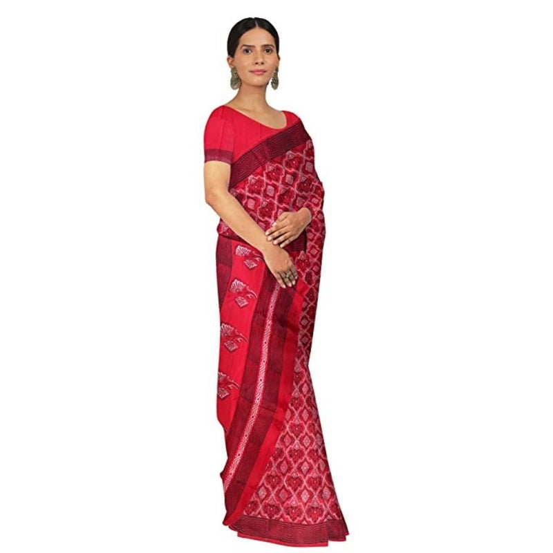 Buy Kosa Silk Saree - Ruby Red | Shop Verified Sustainable Womens Saree on Brown Living™