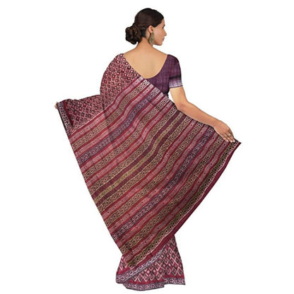 Kosa Silk Saree - Tanned Brown | Verified Sustainable by Brown Living™