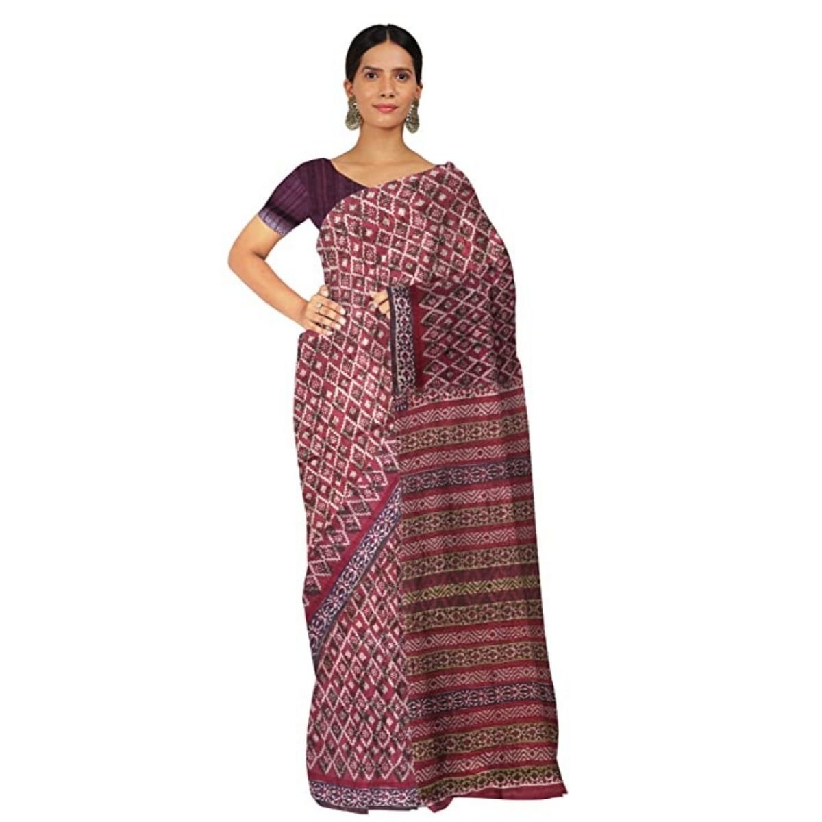 Kosa Silk Saree - Tanned Brown | Verified Sustainable by Brown Living™