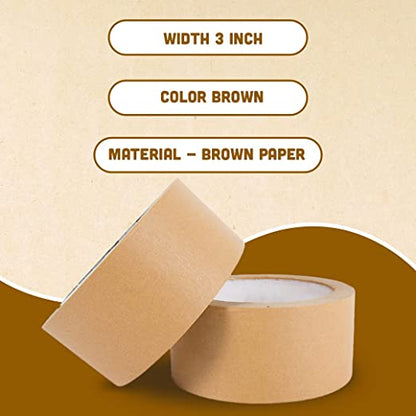 Kraft Paper Tape For Packing | 2 Inch Tape, 50 Meters | Pack Of 2 | Brown Eco - Friendly Tape | Verified Sustainable by Brown Living™