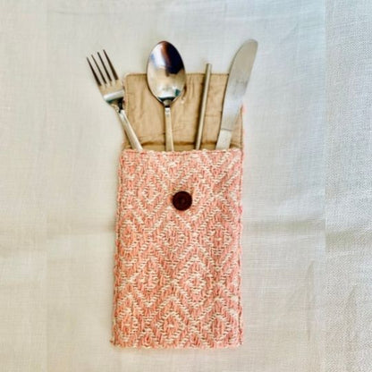 Kys - Multipurpose Handwoven Pouch | Hemp Cotton Blend | Pink | Verified Sustainable by Brown Living™