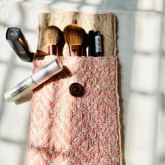 Kys - Multipurpose Handwoven Pouch | Hemp Cotton Blend | Pink | Verified Sustainable by Brown Living™