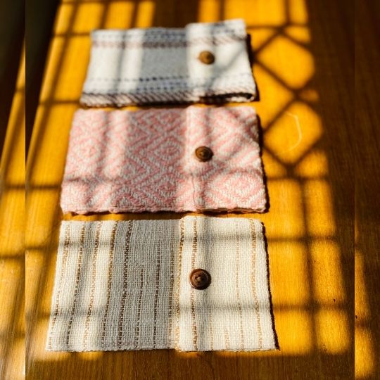 Buy Kys - Multipurpose Handwoven Pouch | Hemp Cotton Blend | Pink | Shop Verified Sustainable Products on Brown Living