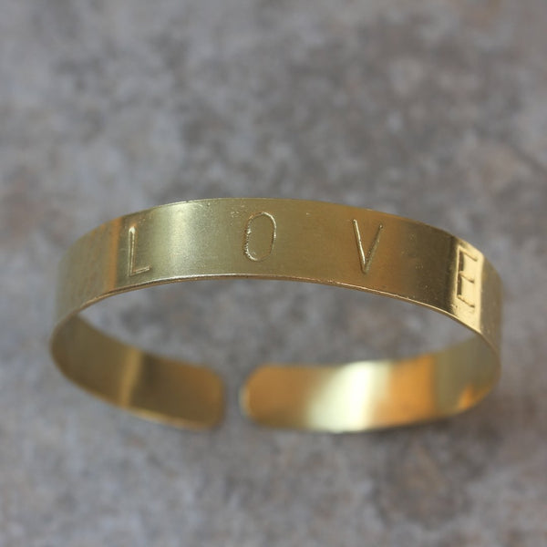 Buy L O V E cuff | Handcrafted in brass | Cuffbangle | Shop Verified Sustainable Womens Jewellery on Brown Living™