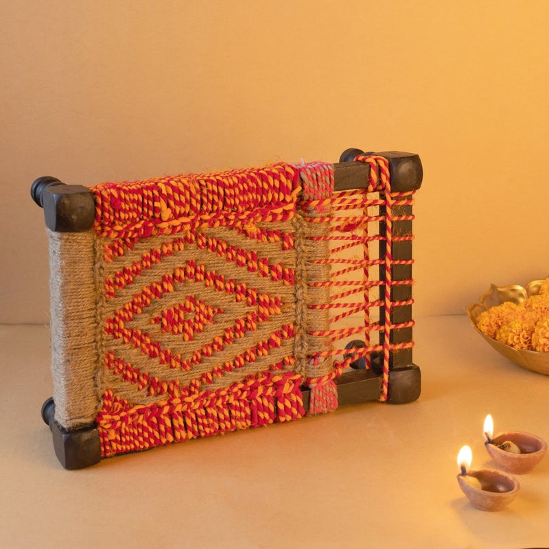 Buy Laal Jute & Upcycled Textile Mini Charpai | Shop Verified Sustainable Products on Brown Living