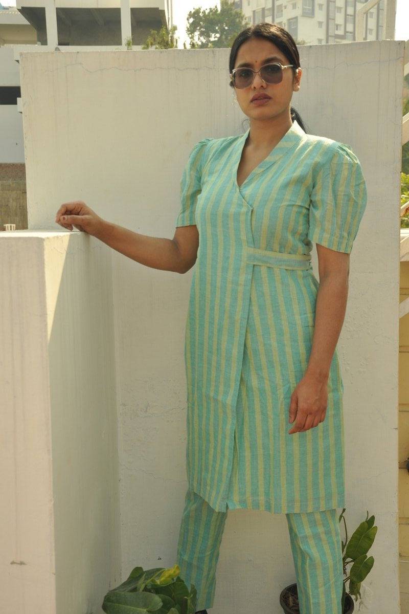 Laidback Striped Wrap Dress | Verified Sustainable by Brown Living™