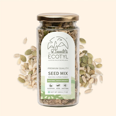 Seed Mix | Sunflower, Pumpkin, and Watermelon Seeds | Unroasted | 200g – Dried Fruits, Nuts & Seeds on Brown Living™. SKU: ESFSM0BG200. Img 1.