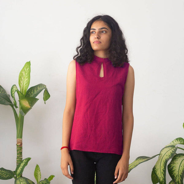 Buy Lalkot Handwoven Top | Shop Verified Sustainable Womens Top on Brown Living™