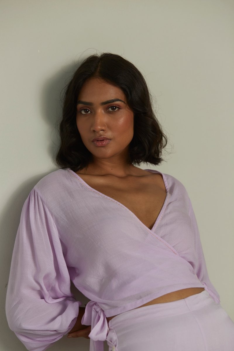 Languid Lavender Wrap Top | Womens Top | Verified Sustainable by Brown Living™