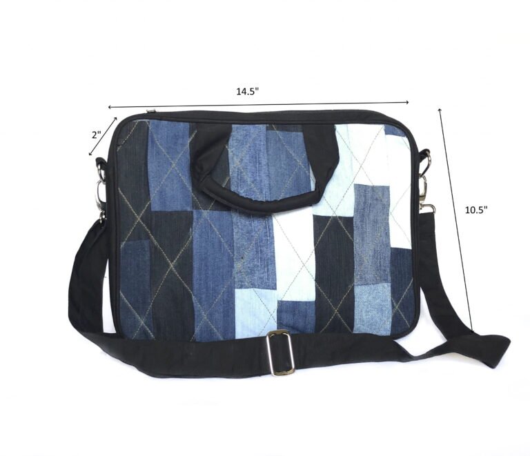 Buy Laptop Bag - Rectangular Denim Patchwork | Shop Verified Sustainable Products on Brown Living