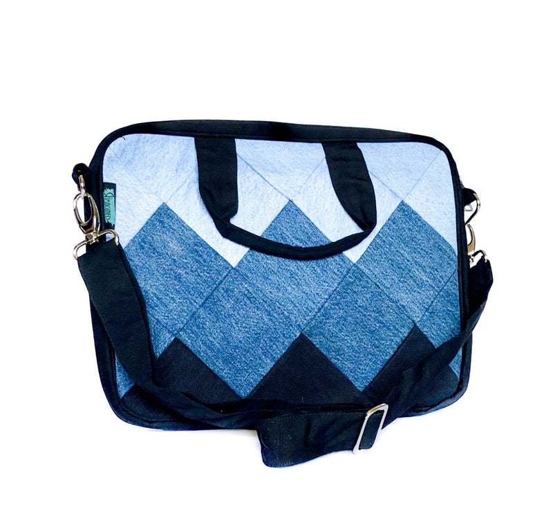 Buy Laptop Bag - Square Denim Patchwork | Shop Verified Sustainable Products on Brown Living