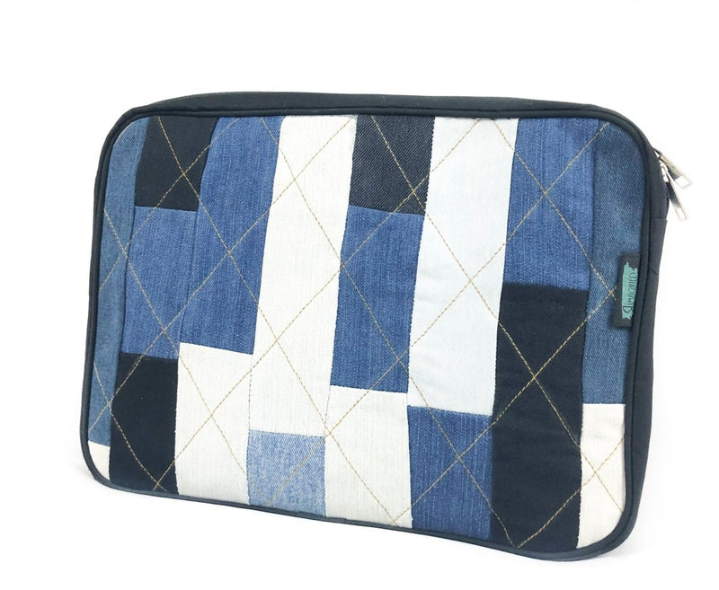 Buy Laptop Sleeve - Rectangular Denim Patchwork | Shop Verified Sustainable Products on Brown Living