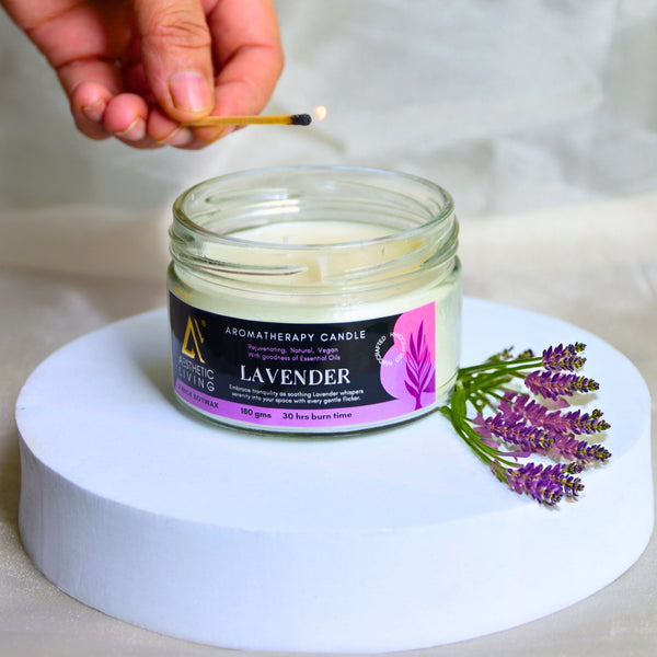 Buy Lavender 3 Wick Soy Wax Candle I 30 hr burn, 180 gms | Shop Verified Sustainable Candles & Fragrances on Brown Living™