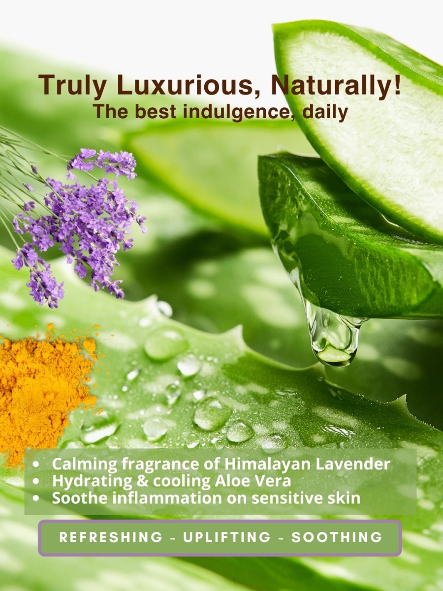 Lavender - Turmeric Aloe Vera Facial Gel Serum - Hydrate, Moisturize, and Defy Aging | 50g | Verified Sustainable by Brown Living™