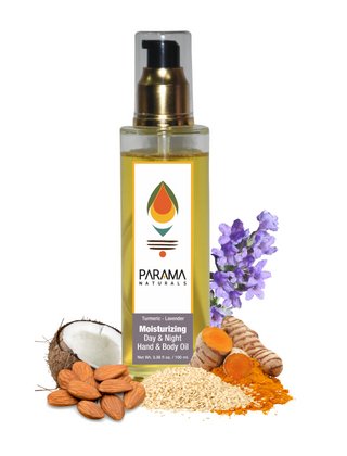 Buy Lavender-Turmeric Moisturizing Hand & Body Oil- 100ml | Shop Verified Sustainable Body Oil on Brown Living™