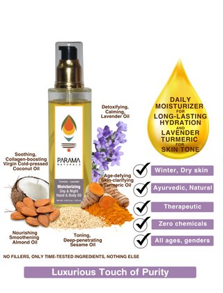 Buy Lavender-Turmeric Moisturizing Hand & Body Oil- 100ml | Shop Verified Sustainable Products on Brown Living