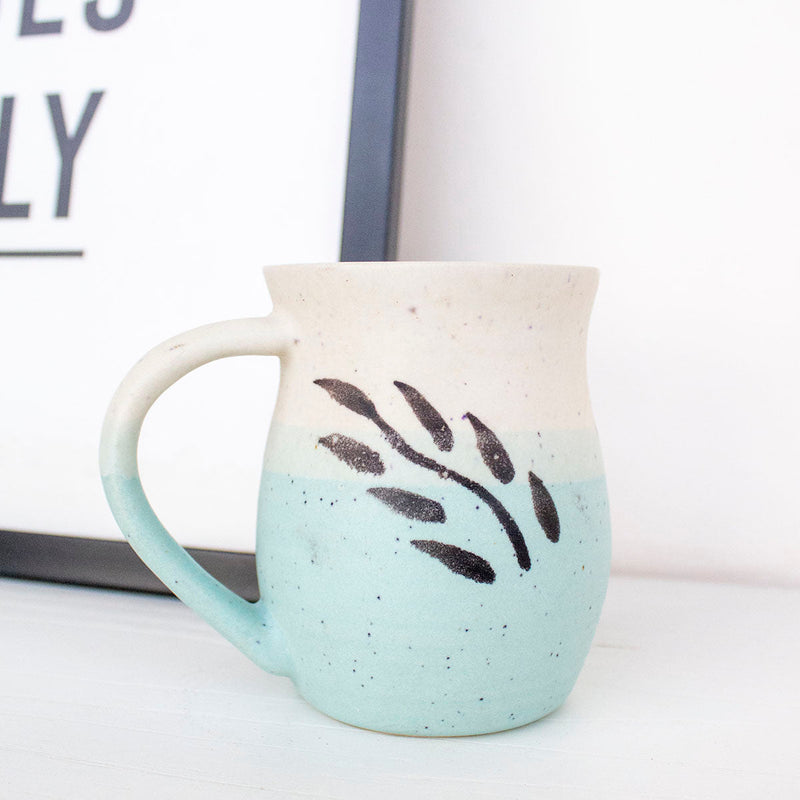 Buy Leafy Blue Coffee Mug | Shop Verified Sustainable Products on Brown Living