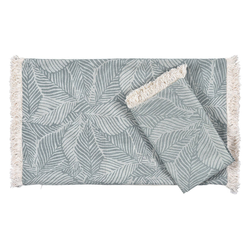 Leafy Serenity Printed Lumbar Cushion Cover - Set of 2 | Verified Sustainable Covers & Inserts on Brown Living™