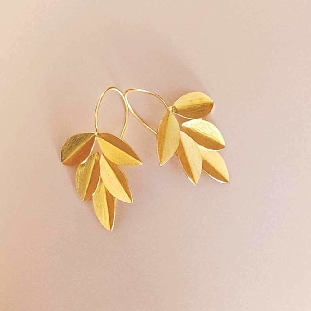 Leaves - Metal Earrings | Verified Sustainable by Brown Living™