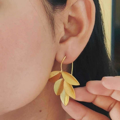 Leaves - Metal Earrings | Verified Sustainable by Brown Living™