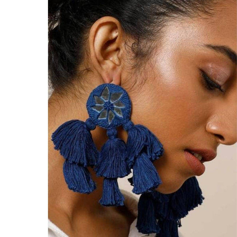 Buy Lehar Blue Handmade Earrings | Shop Verified Sustainable Womens Earrings on Brown Living™