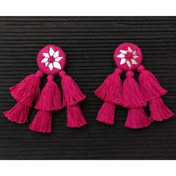 Buy Lehar Hot Pink Handmade Earrings | Shop Verified Sustainable Womens Earrings on Brown Living™