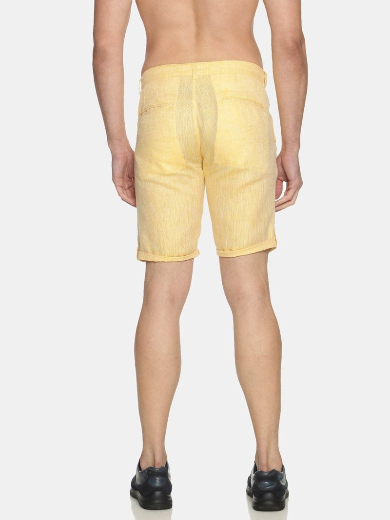 Buy Lemon Yellow Colour Slim Fit Hemp Shorts | Shop Verified Sustainable Products on Brown Living