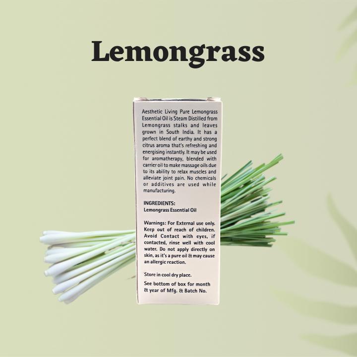 Lemongrass Pure Essential Oil 15 ml | Verified Sustainable by Brown Living™