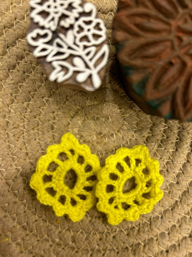 Buy Lemony Crochet Earrings | Handwoven earrings | Shop Verified Sustainable Products on Brown Living