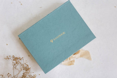 Let's Create Tangible Memories - Dusty Blue / Journal + Sandook – Notebooks & Notepads on Brown Living™. SKU: SR0025. Img 2.