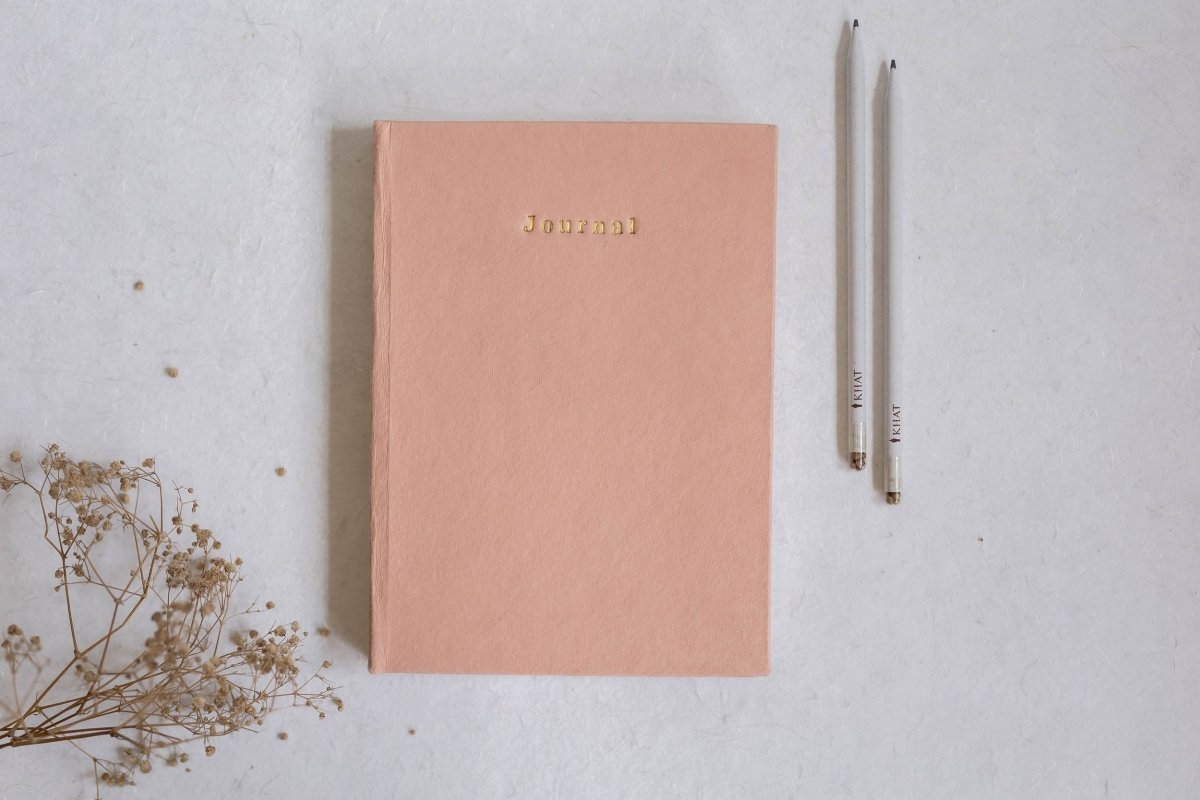 Let's Create Tangible Memories - Pale Pink / Journal – Notebooks & Notepads on Brown Living™. SKU: SR0029. Img 1.
