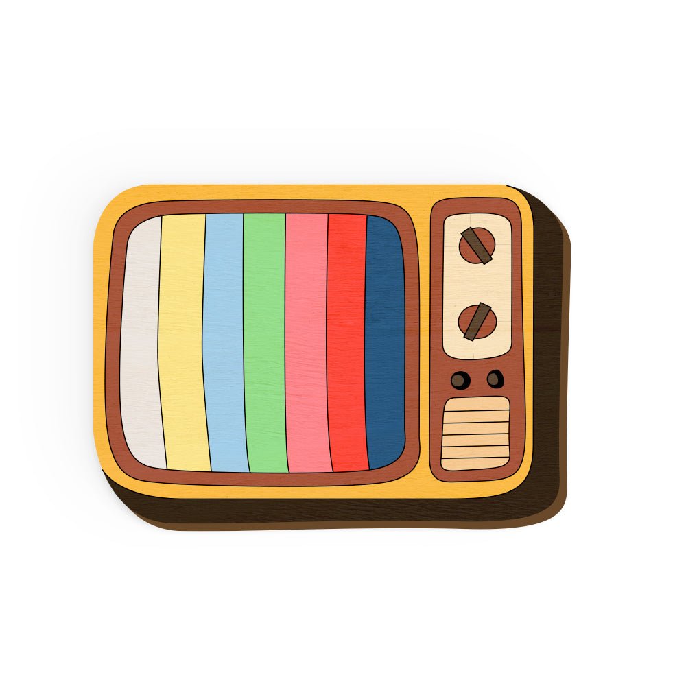 Lets TV Chill Hand Painted Wooden Magnet | Verified Sustainable by Brown Living™