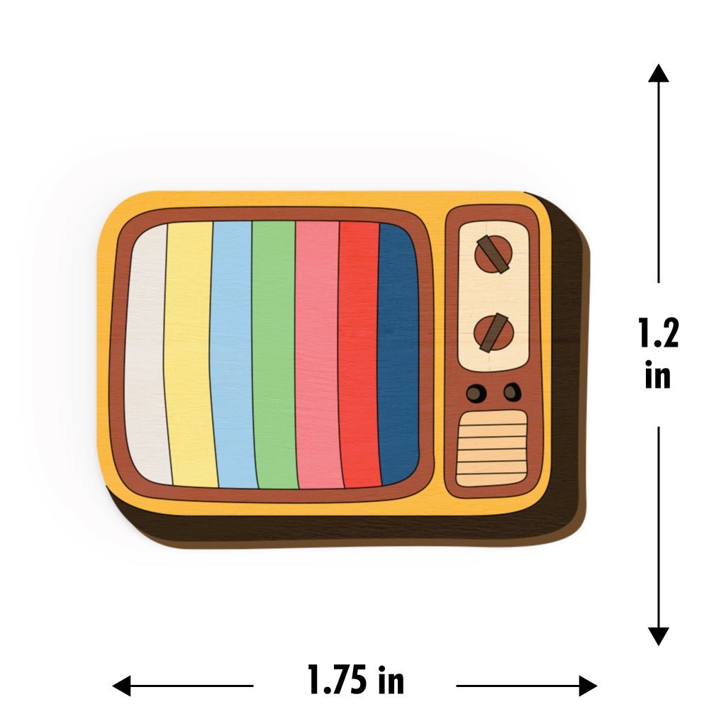 Lets TV Chill Hand Painted Wooden Magnet | Verified Sustainable by Brown Living™