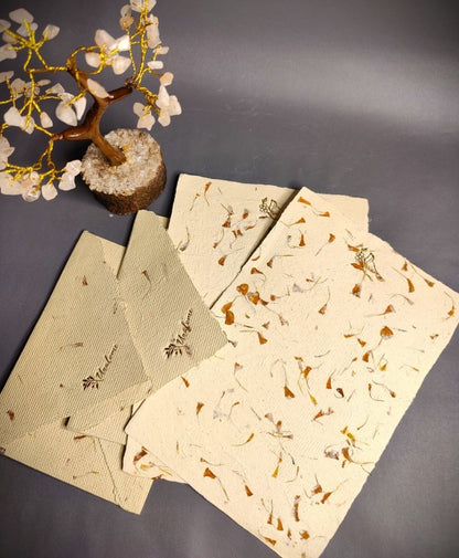Letter Set in Dense Marigold Petal Paper – Stationery by UNALOME available on Brown Living™. . SKU: UN - LT - 01. Img 3.