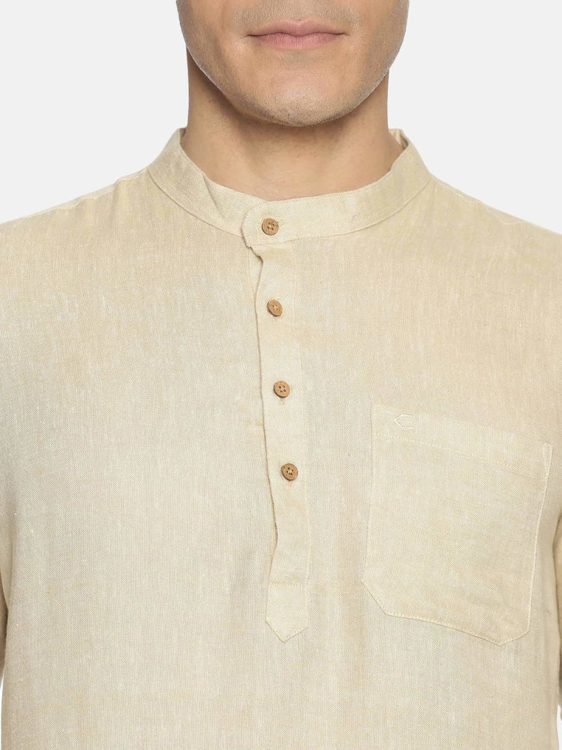 Buy Light Brown Colour Hemp Short Kurta | Shop Verified Sustainable Products on Brown Living