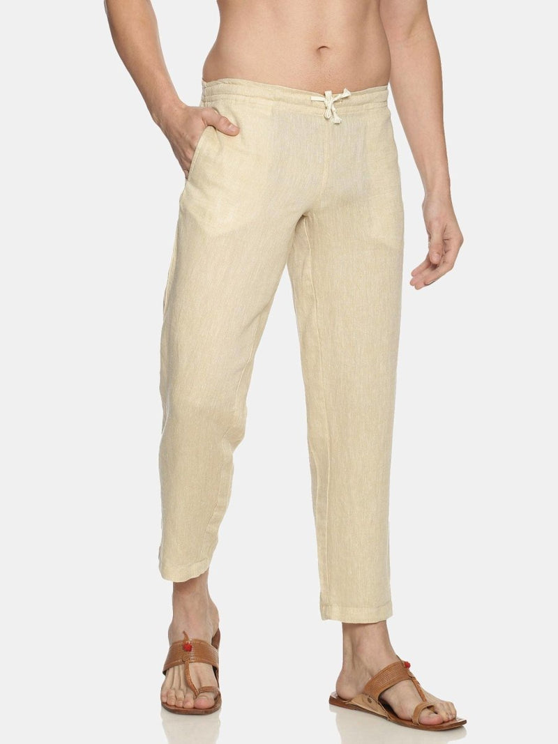 Buy Light Brown Colour Solid Hemp Blend Lounge Pants for Men | Shop Verified Sustainable Products on Brown Living