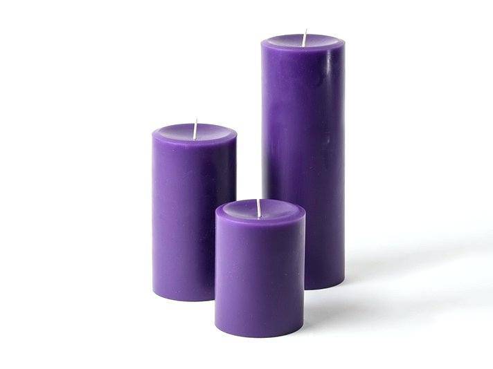 Buy Light Them Up Lavender Aroma Pillar Candles - Set Of 3 | Shop Verified Sustainable Products on Brown Living