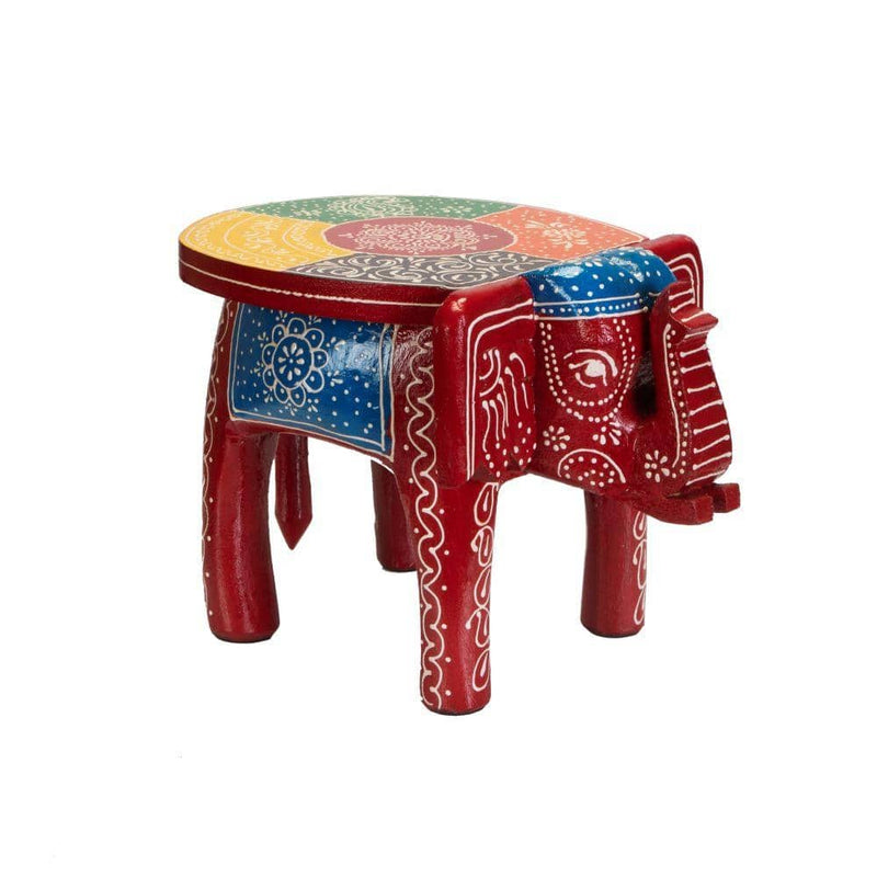 Buy Li'l Elph Side Table or Stool - Hand-painted Furniture Decorative - Vibrant - Multicolour | Shop Verified Sustainable Decor & Artefacts on Brown Living™