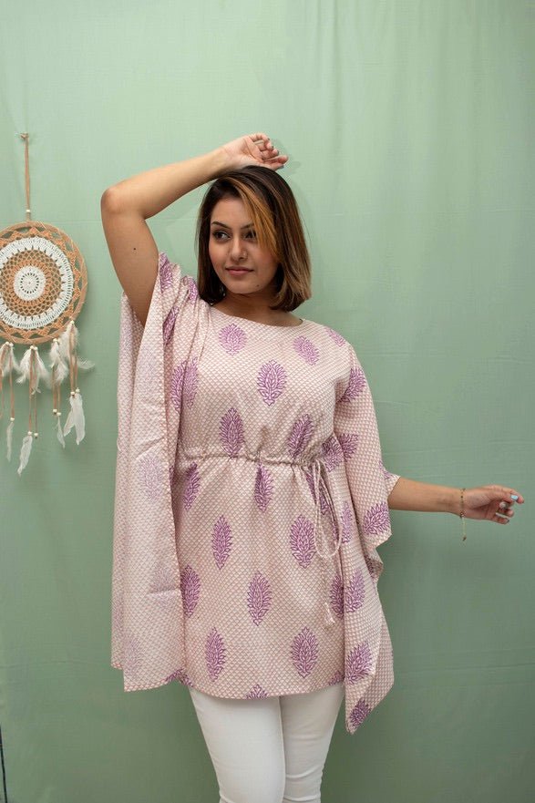 Buy Lilac Purple Short Kaftaan in Lyocell | Shop Verified Sustainable Womens Dress on Brown Living™