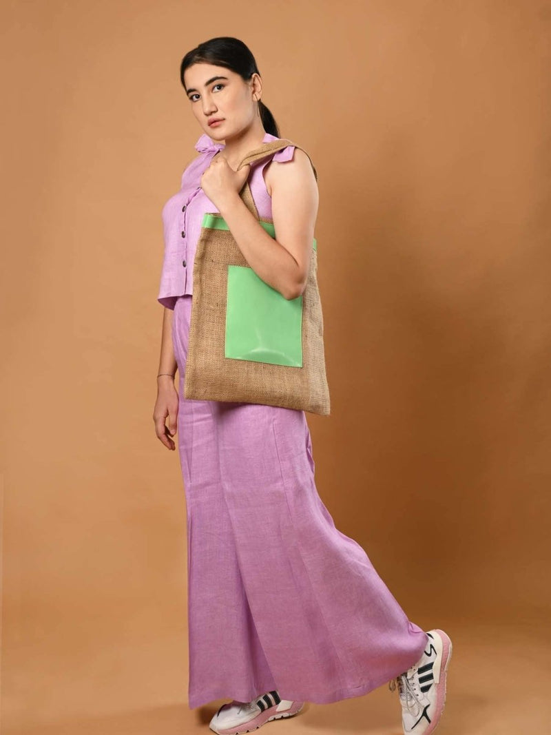 Buy Lilac Tie Up Coord Set | Shop Verified Sustainable Products on Brown Living