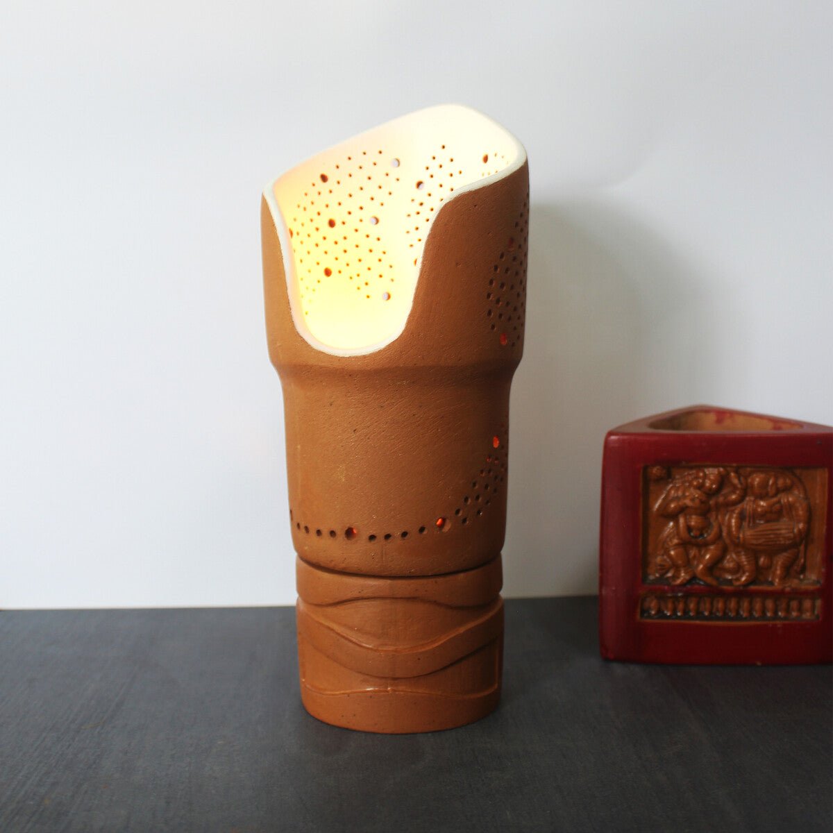 Lily Handmade Candle Holder with Free Soywax Tealight | Verified Sustainable by Brown Living™